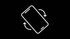 Phone rotating from landscape to portrait orientation